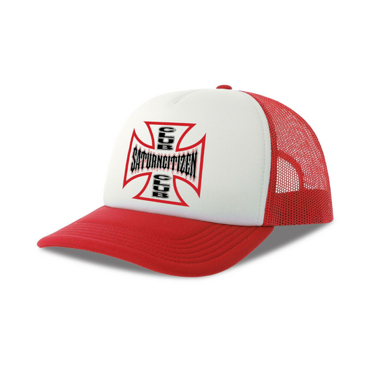 SATURN CAP WHITE-RED