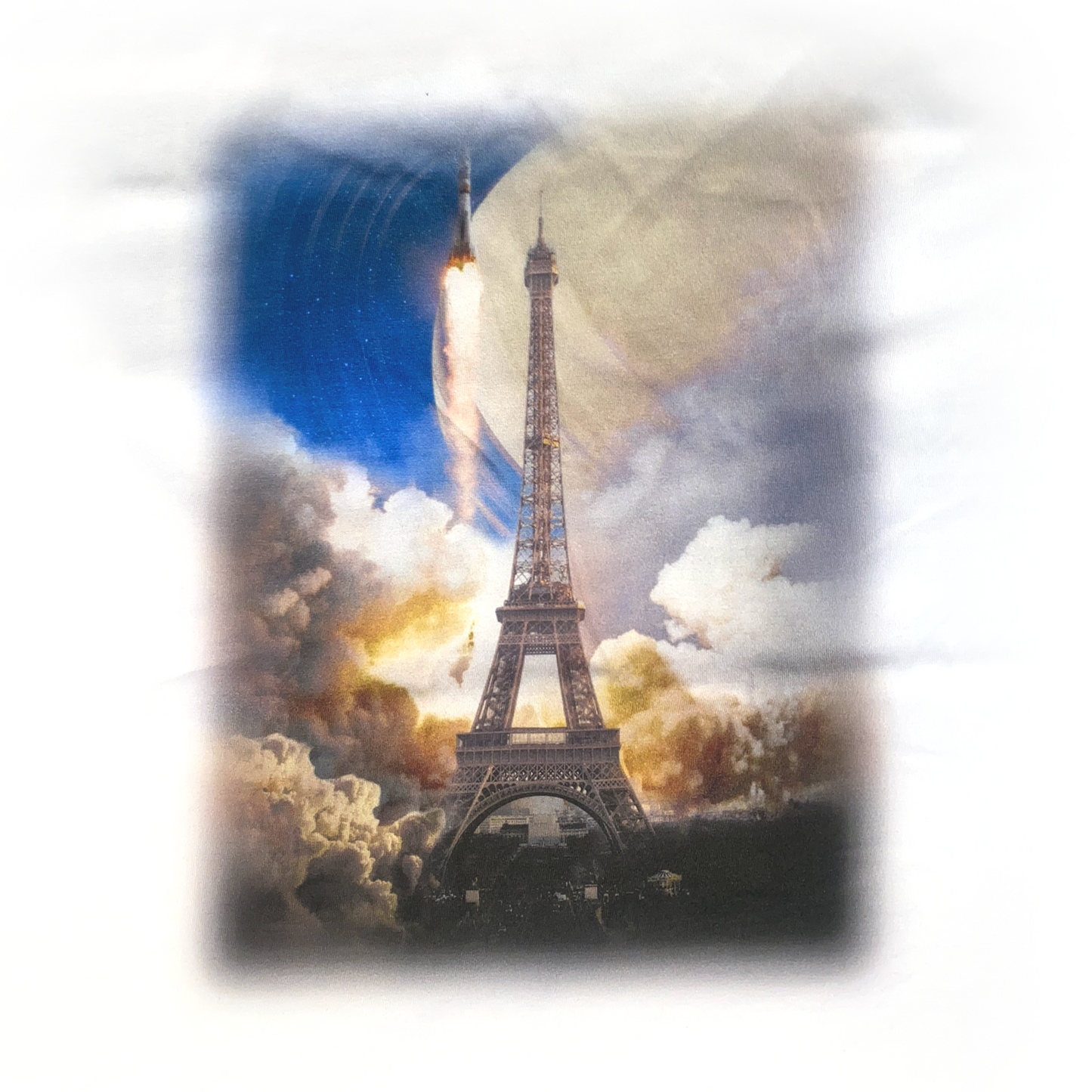 T SHIRT BLANC PARIS TO ATLANTA TOWER