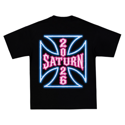 SATURN NEON CROSS BLACK