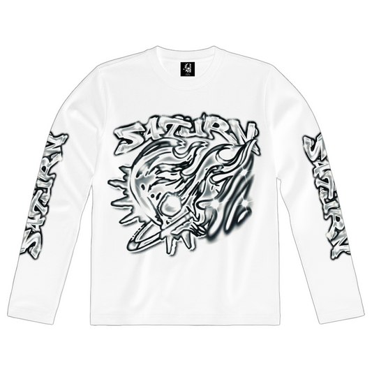 SATURN AIRBRUSH STYLE WHITE LONG SLEEVES
