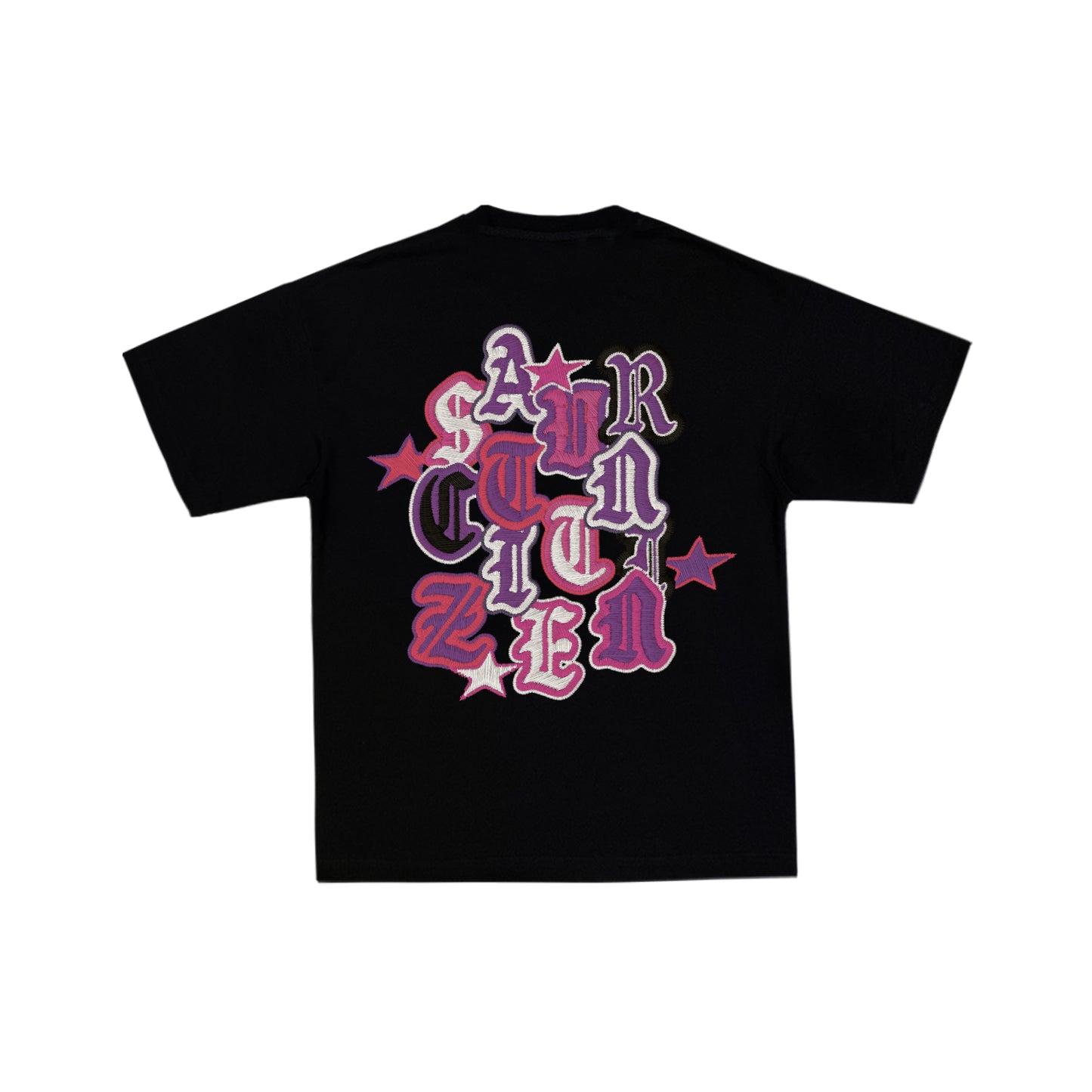 VARSITY PATCH TEE NOIR-VIOLET