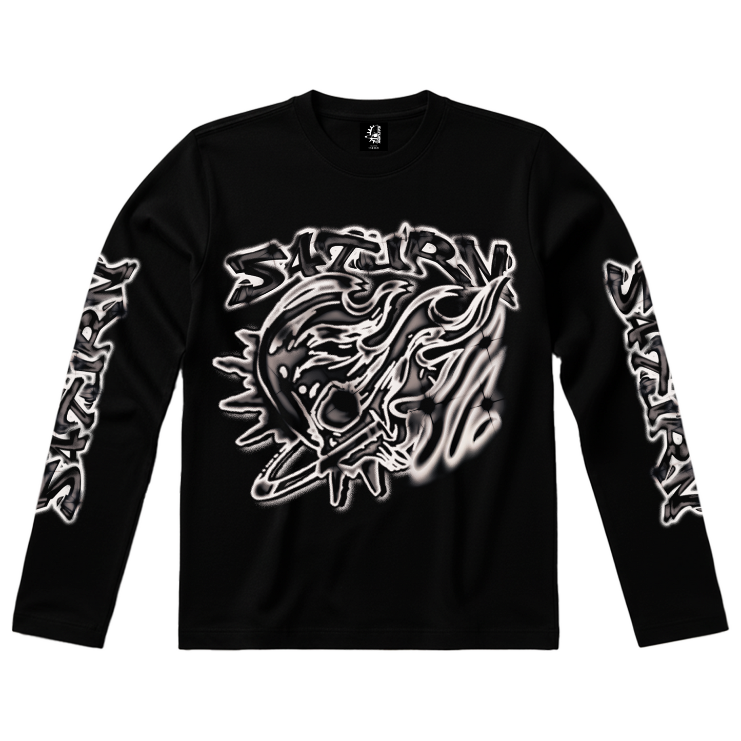 SATURN AIRBRUSH STYLE BLACK LONG SLEEVES