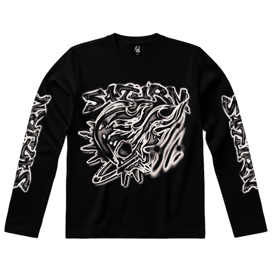 SATURN AIRBRUSH STYLE BLACK LONG SLEEVES