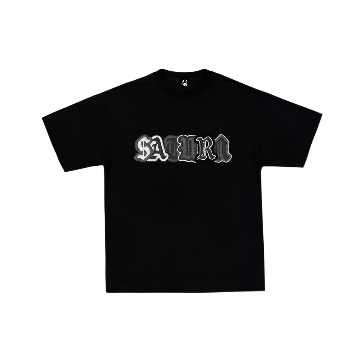 VARSITY PATCH TEE NOIR-CHROME