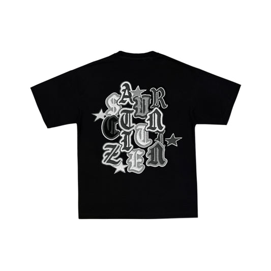 VARSITY PATCH TEE NOIR-CHROME